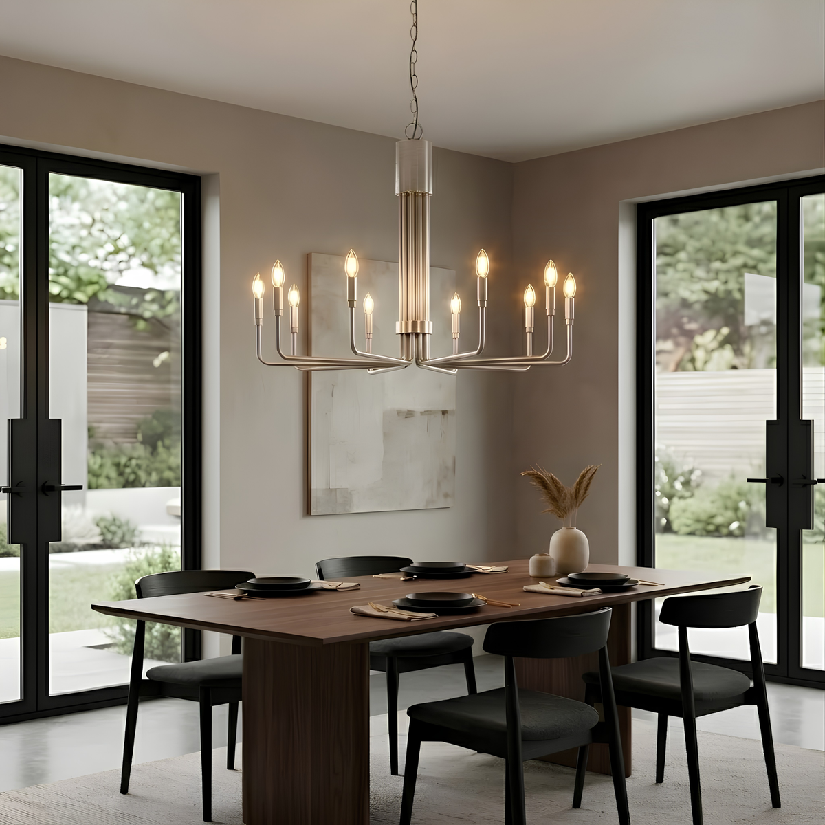 Vivio Alph 10-Light Flat Bottom Chandelier (E12)