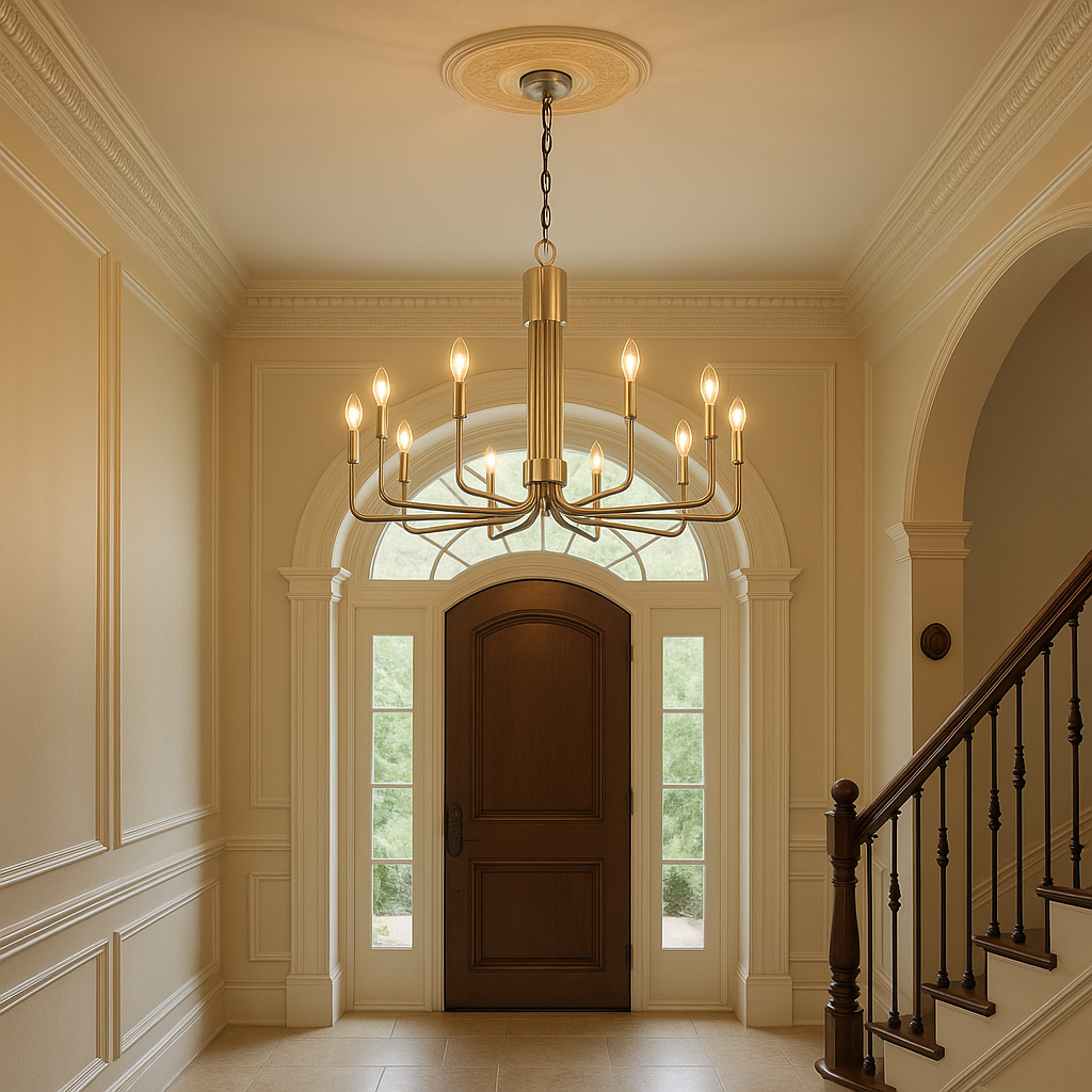 Vivio Alph 10-Light Flat Bottom Chandelier - MB(E12) - Vivio Lighting