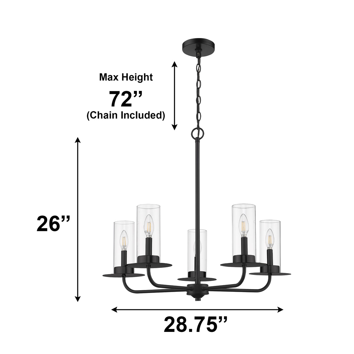 modern chandelier black adjustable