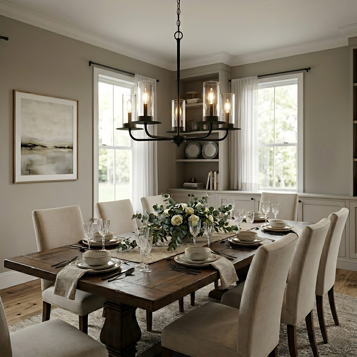 Vivio 5-Light Clear Glass Chandelier - MB