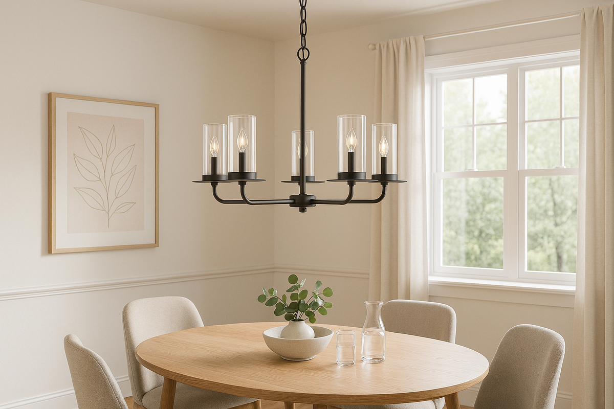 Vivio 5-Light Clear Glass Chandelier - MB