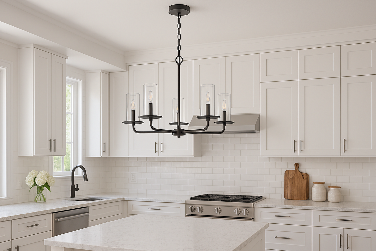 Vivio 5-Light Clear Glass Chandelier - MB