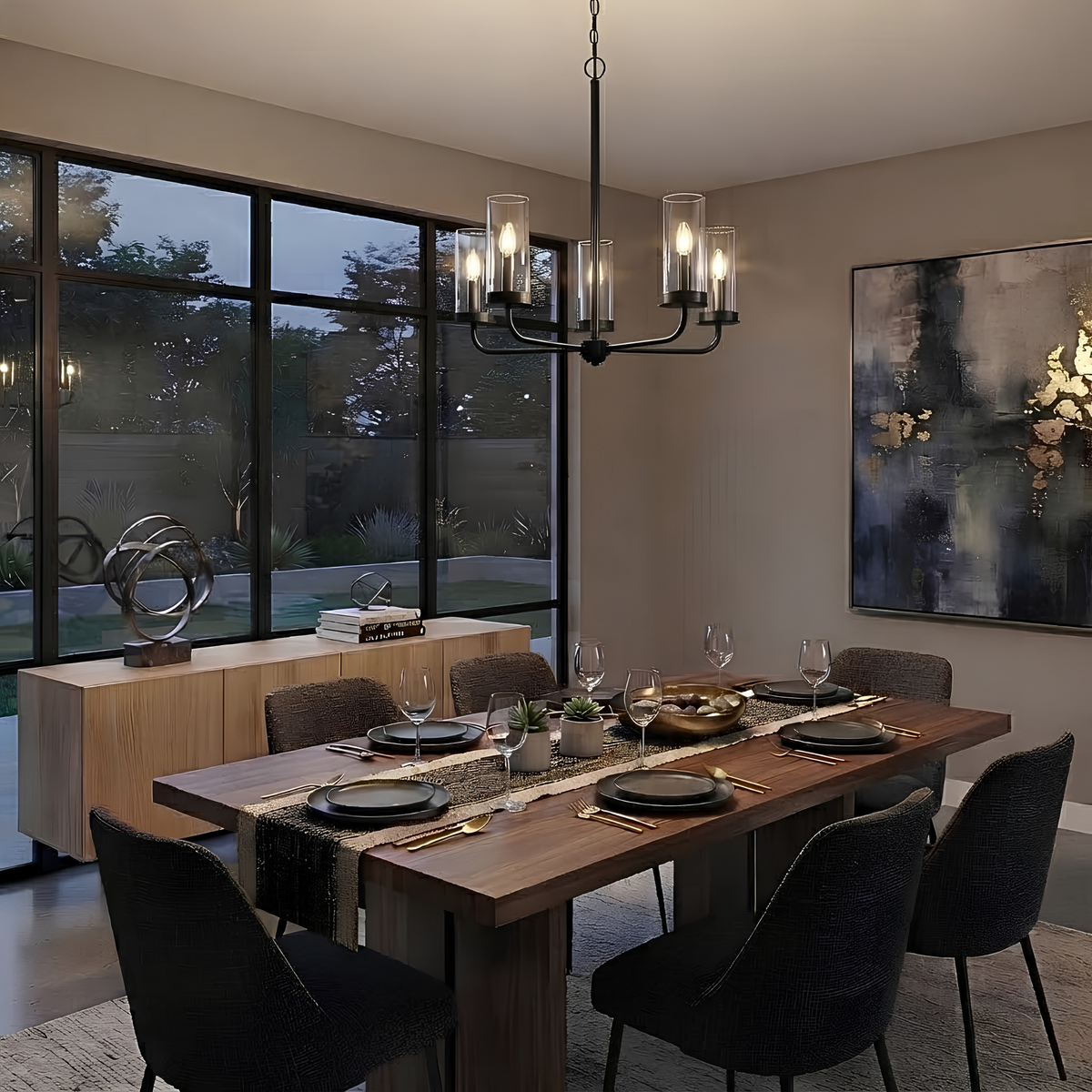 Vivio 5-Light Clear Glass Chandelier - MB