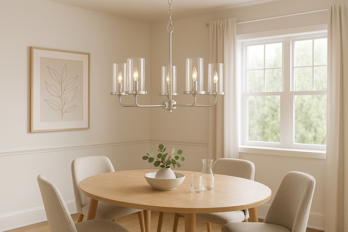 Vivio 5-Light Clear Glass Chandelier - MB