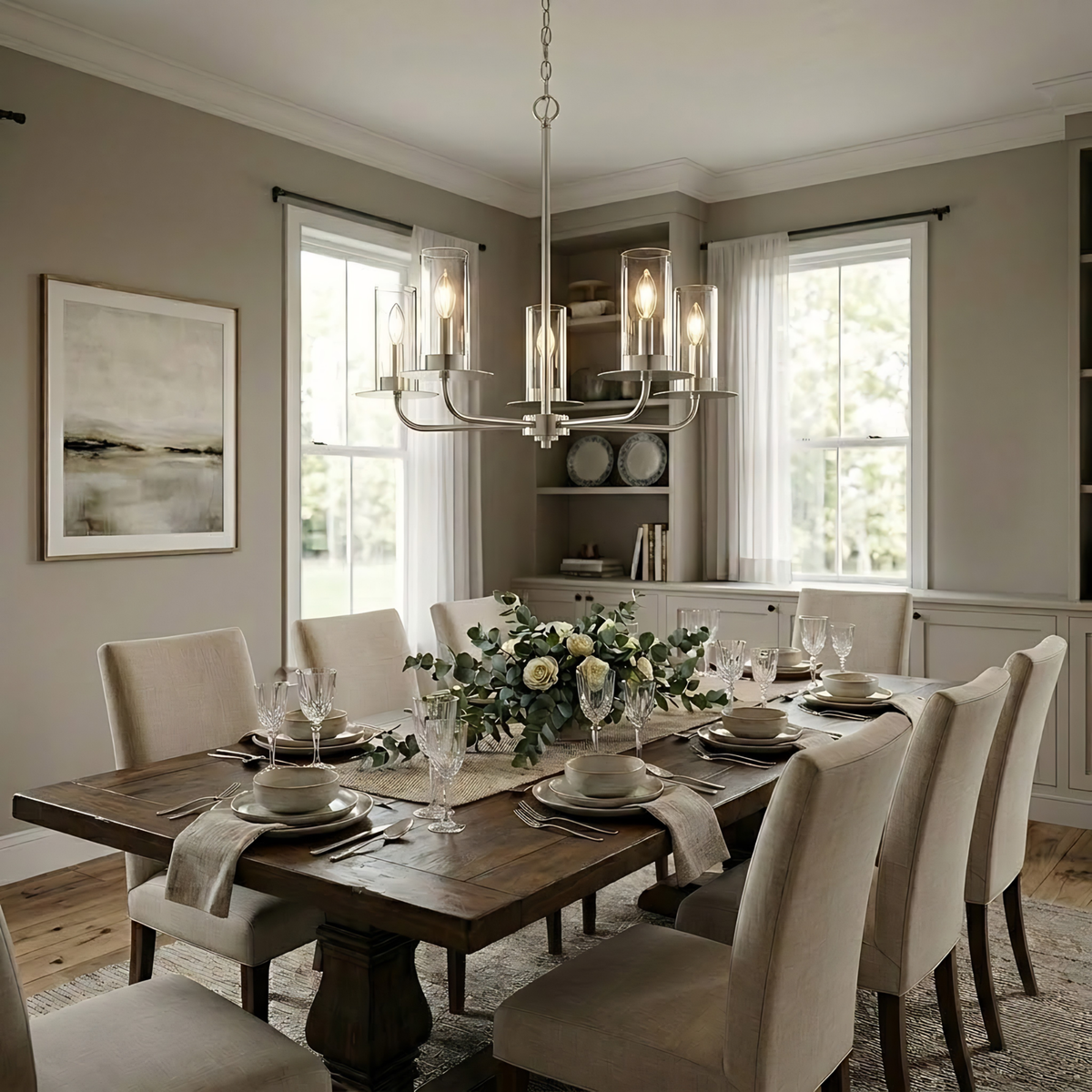 Vivio 5-Light Clear Glass Chandelier - MB