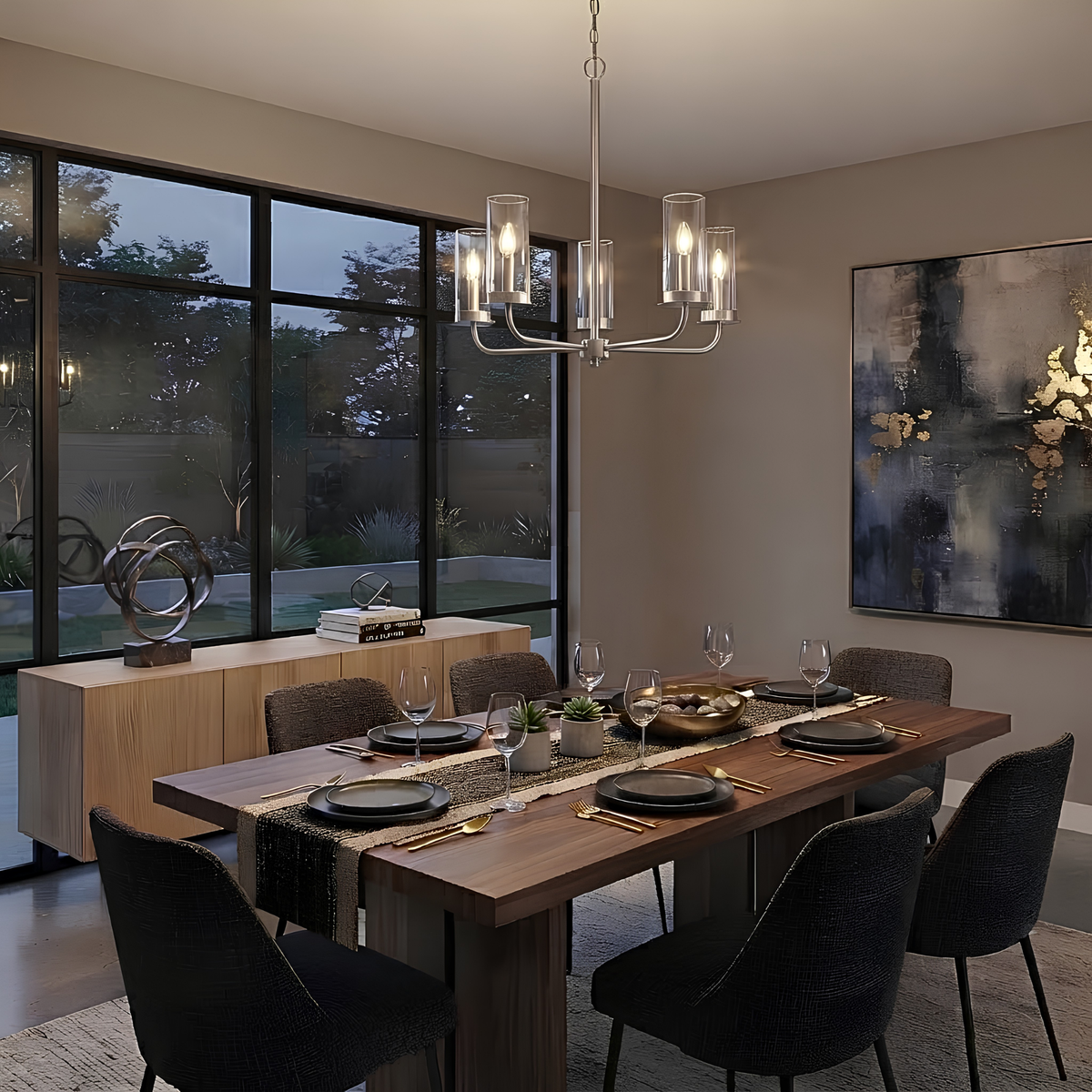 Vivio 5-Light Clear Glass Chandelier - MB
