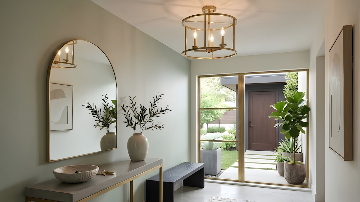 Vivio Alfred 3-Light Round Open Semi Flush Mount - BB