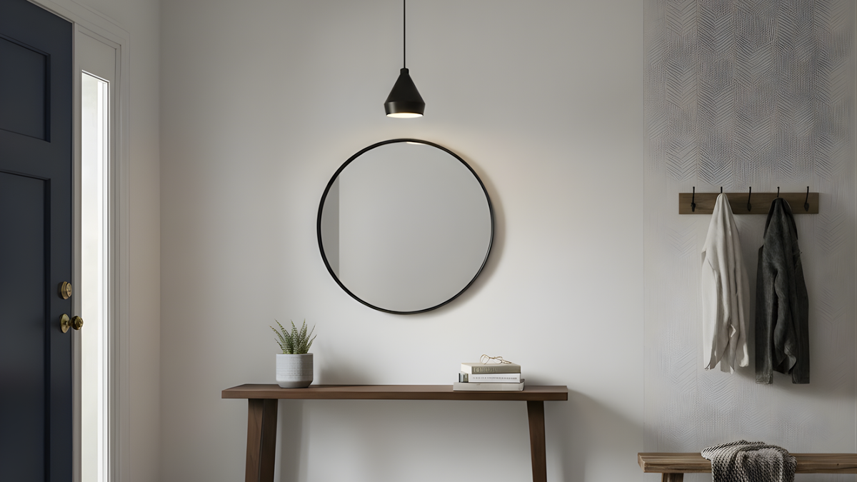 1-Light Corded Steel Shade Pendant - MB outer - WH inner