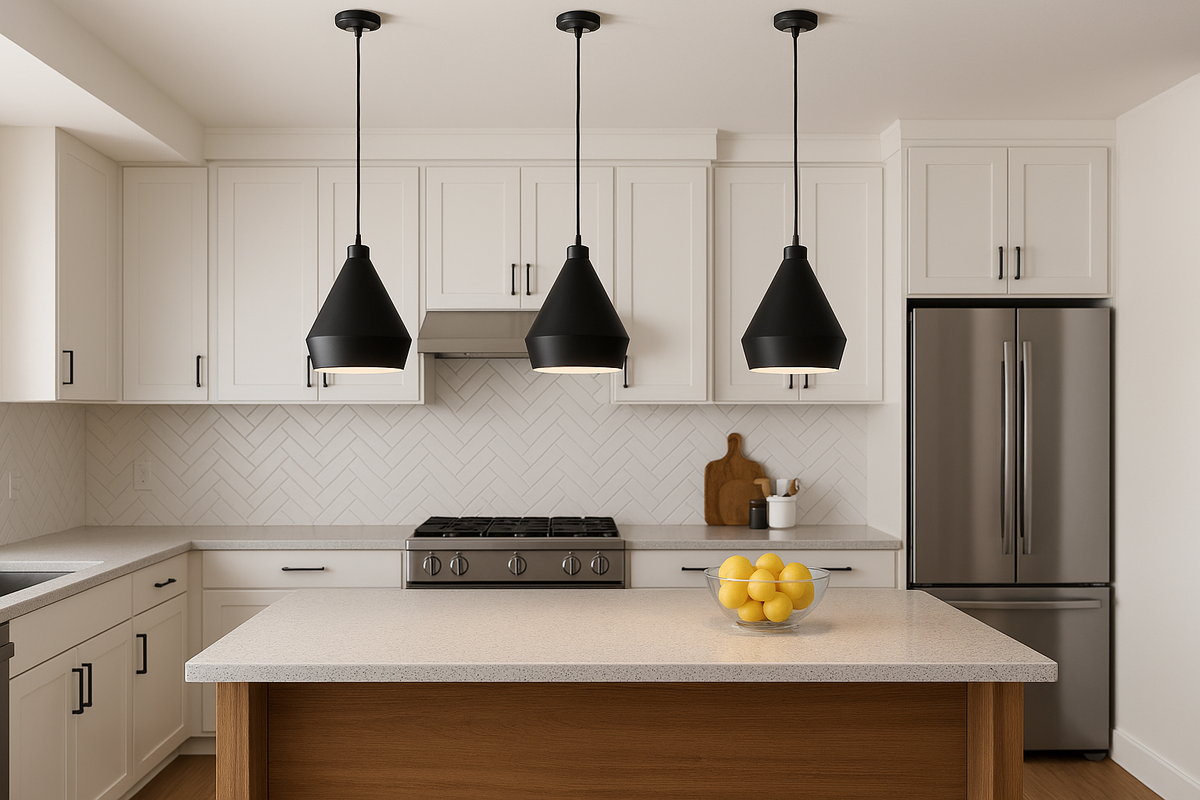 1-Light Corded Steel Shade Pendant - MB outer - WH inner