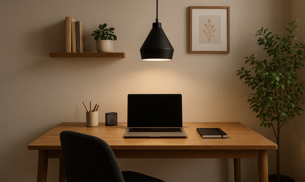 1-Light Corded Steel Shade Pendant - MB outer - WH inner