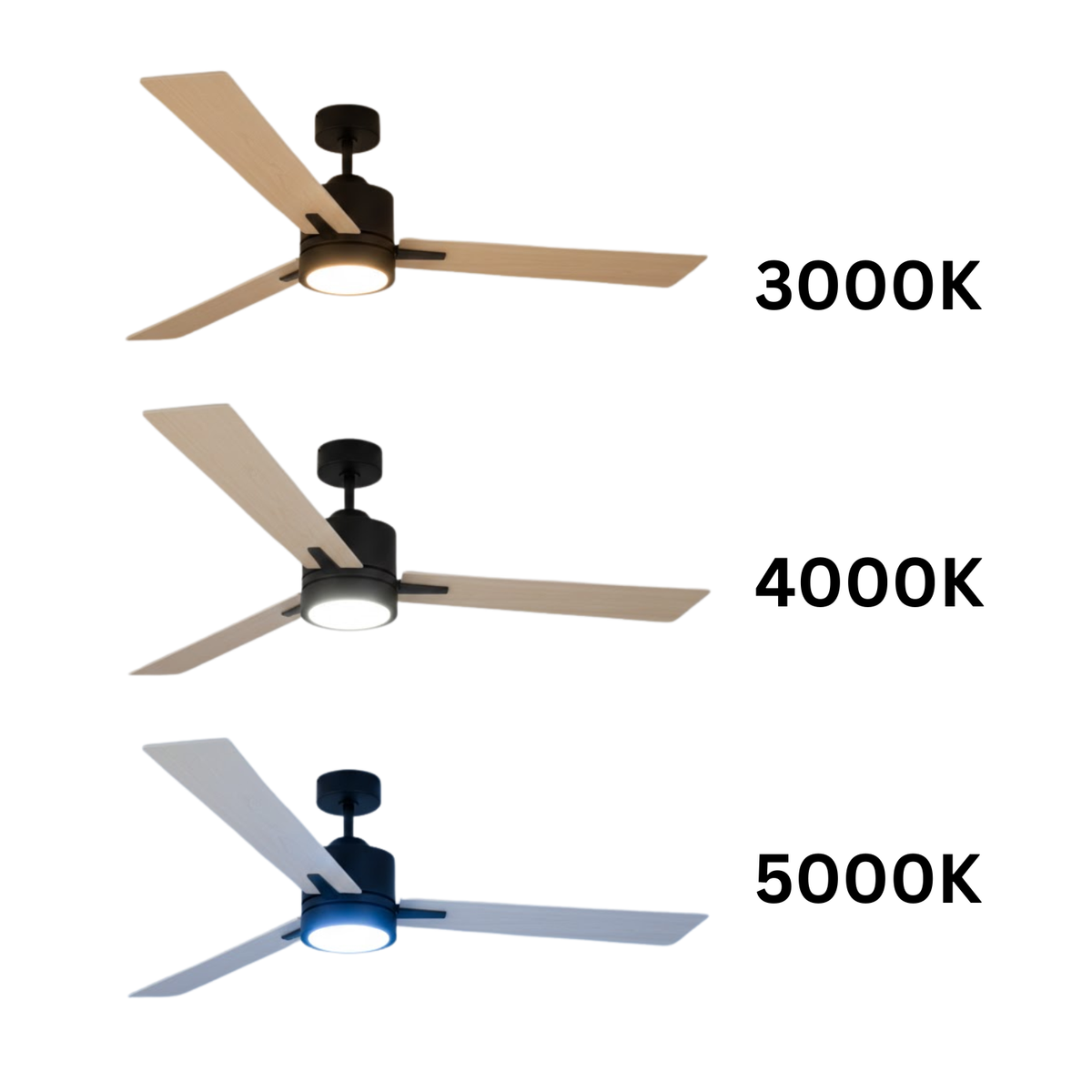 3-Blade 52" MB Neo Fan Light Maple Blades WC6 3K4K5K