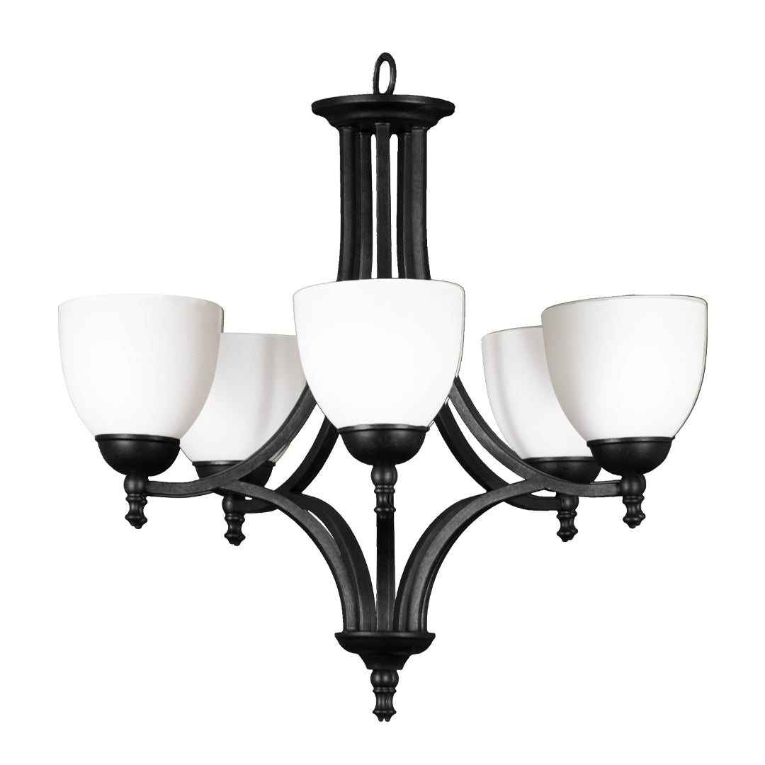 traditional chandelier 5 light matte black