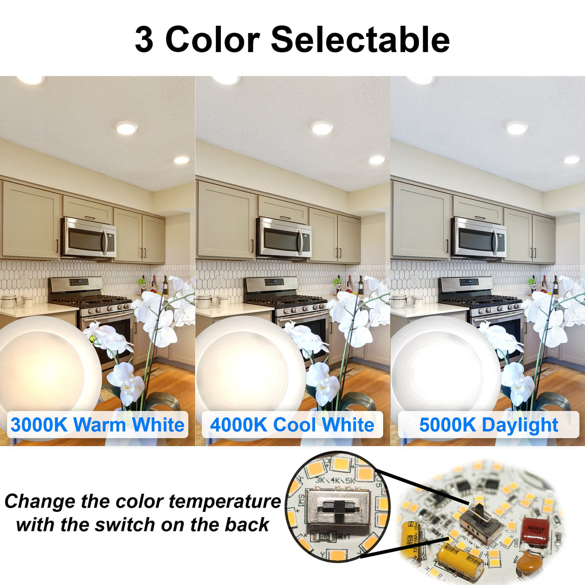 downlight led color select 3000k 4000k 5000k
