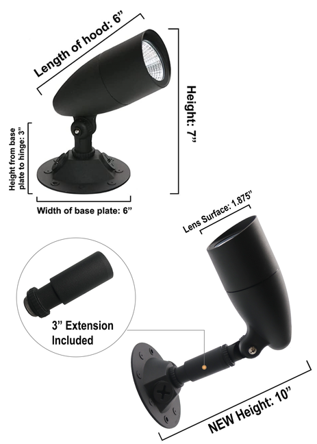 10 inch flood light black