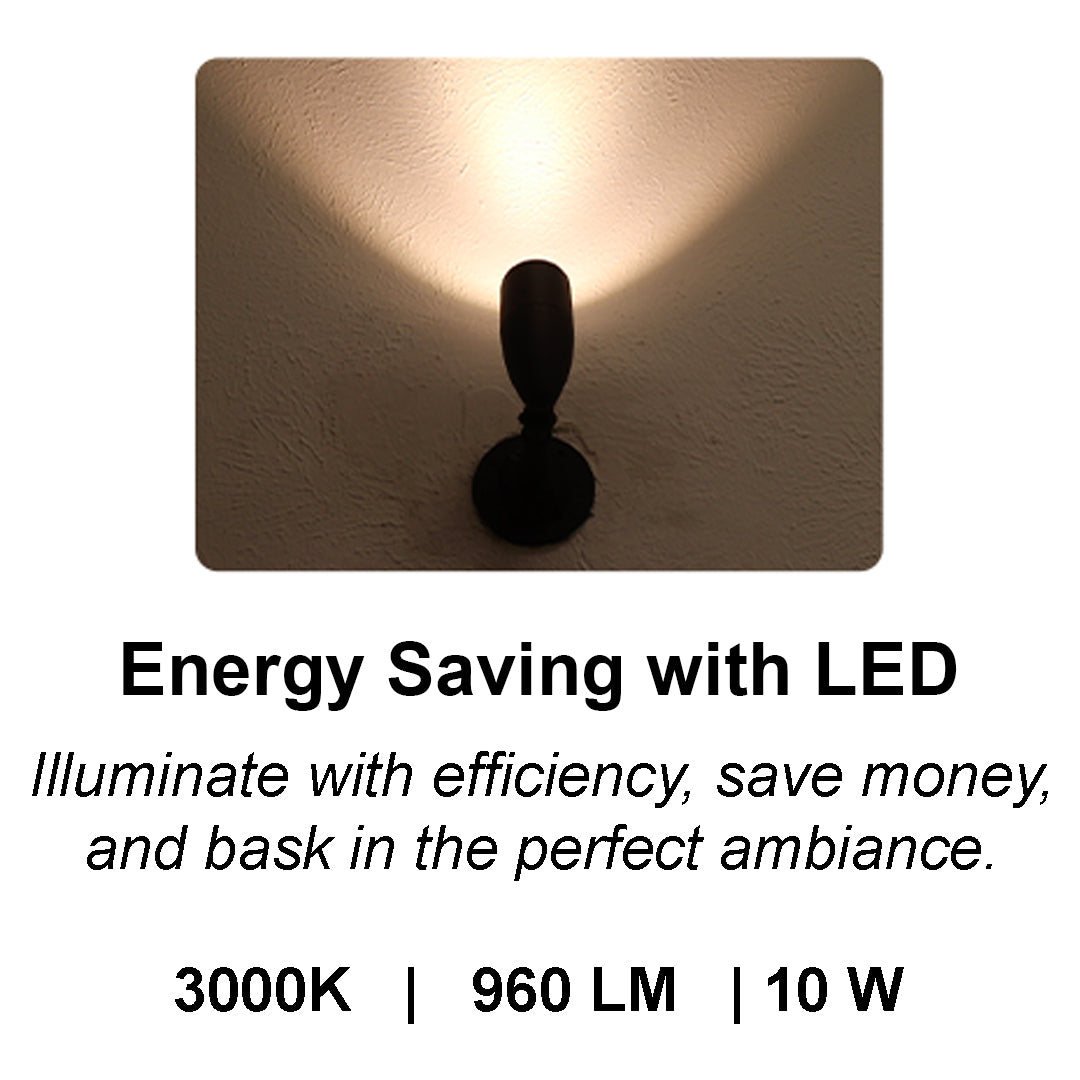 10W LED Small Bullet Flood - BK  Includes extension and base