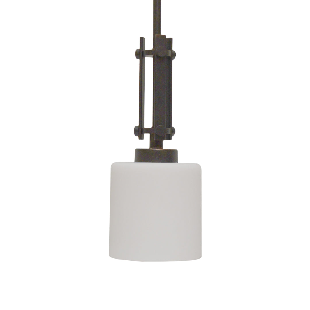 traditional pendant light white glass rubbed bronze
