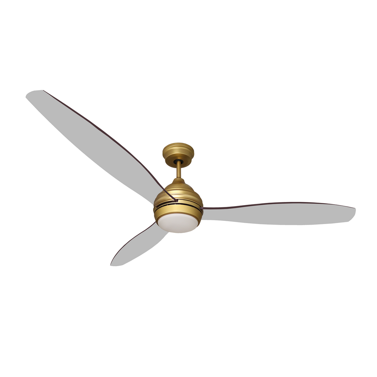 Ninove 60&quot; Ceiling Fan with Light Modern Rustic Ceiling Fan with Acrylic Blades LED Textured Gold or Chrome