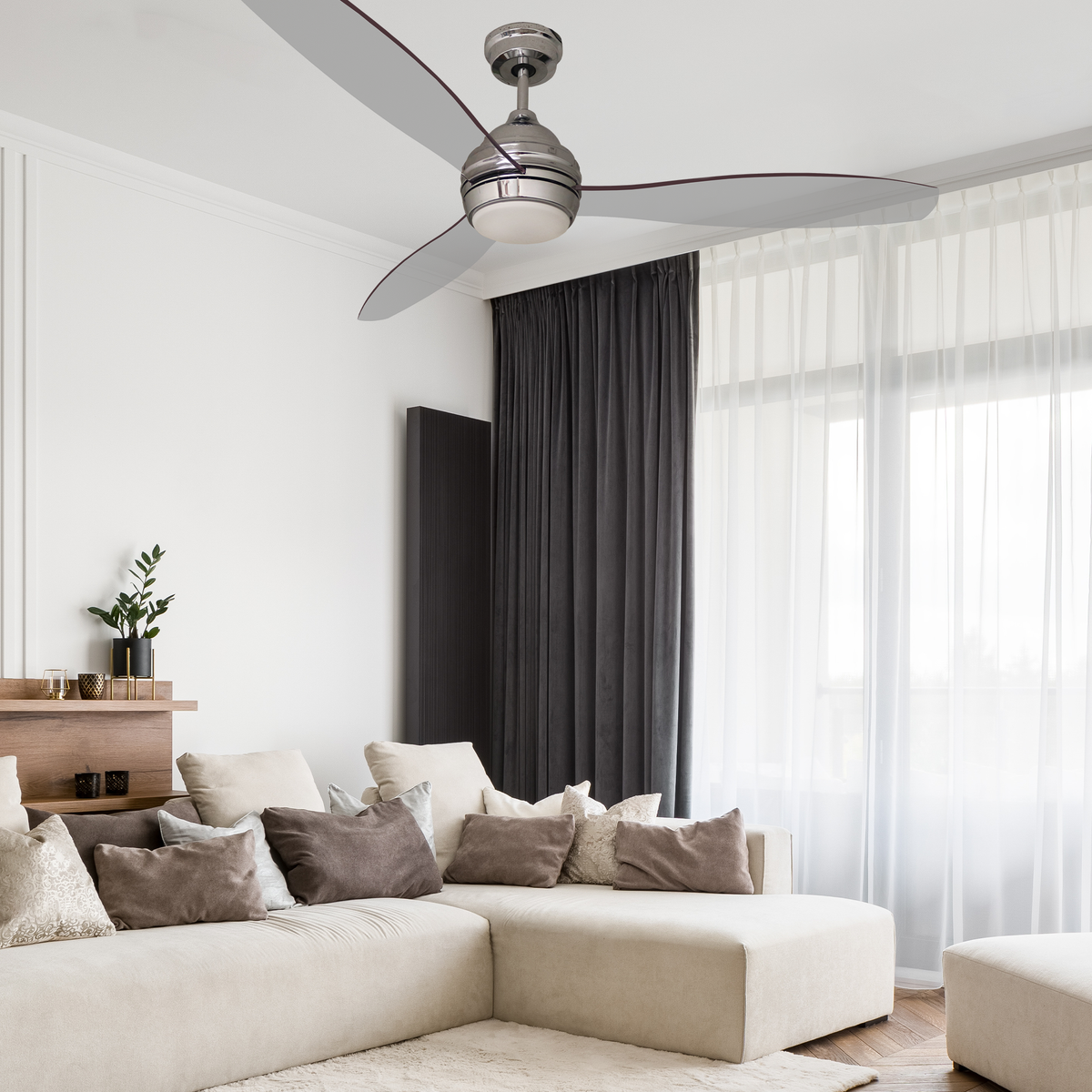 living room ceiling fan silver