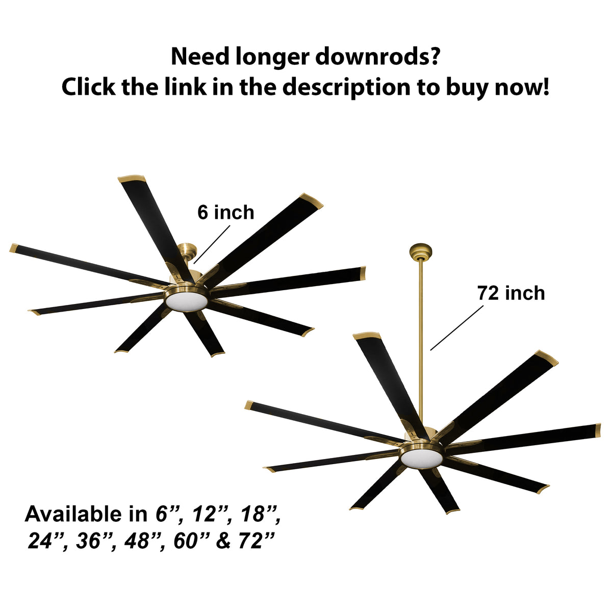 Barcelona 8-Blade 72&quot; CG Fan Matte Black Blades