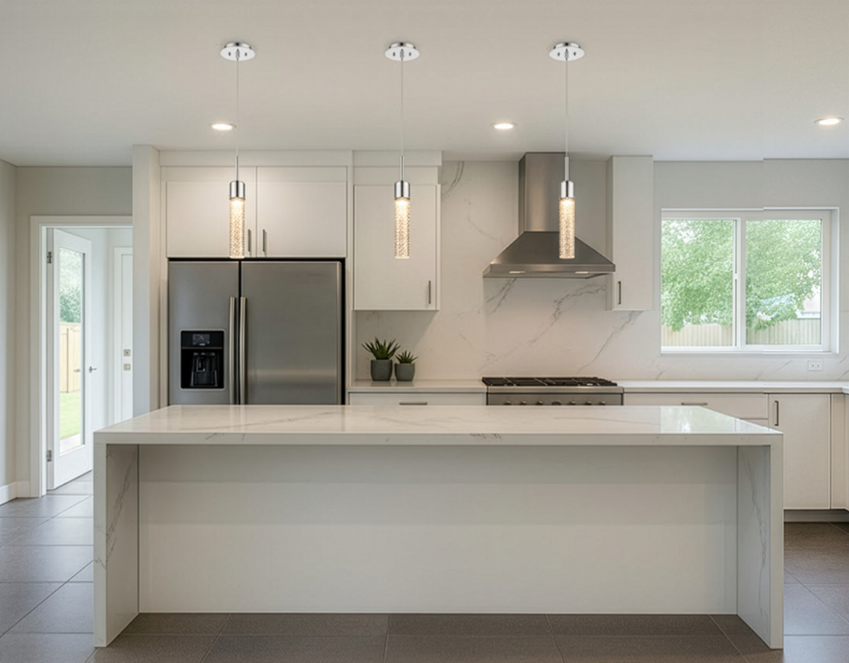 Vivio Soffi 1-Light Illuminated Glass Cylinder - Chrome