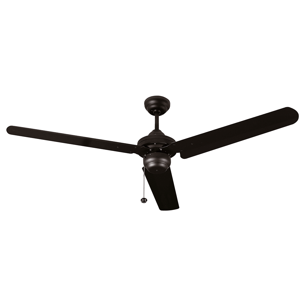 54 inch black ceiling fan no light 3 blade