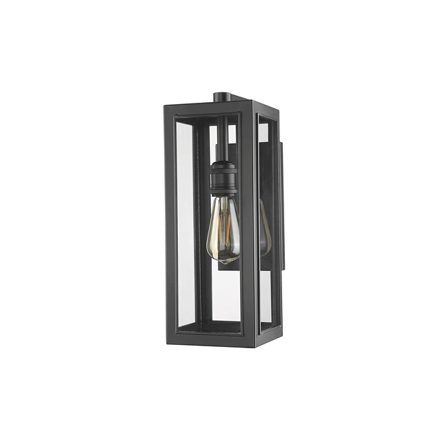 Black medium rectangle outdoor wall lantern lighting - Vivio Lighting