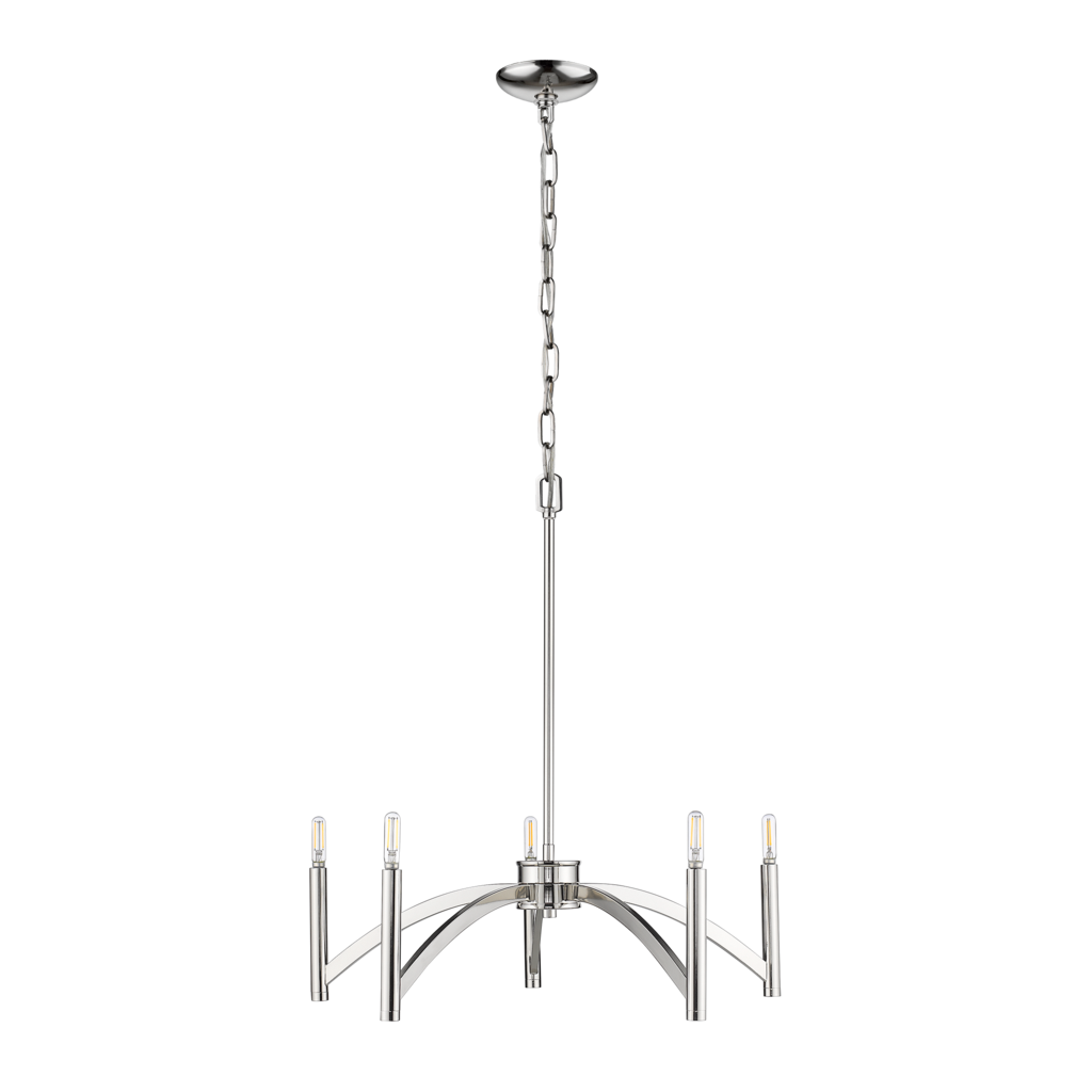 Polished nickel vintage candle chandelier - Vivio Lighting