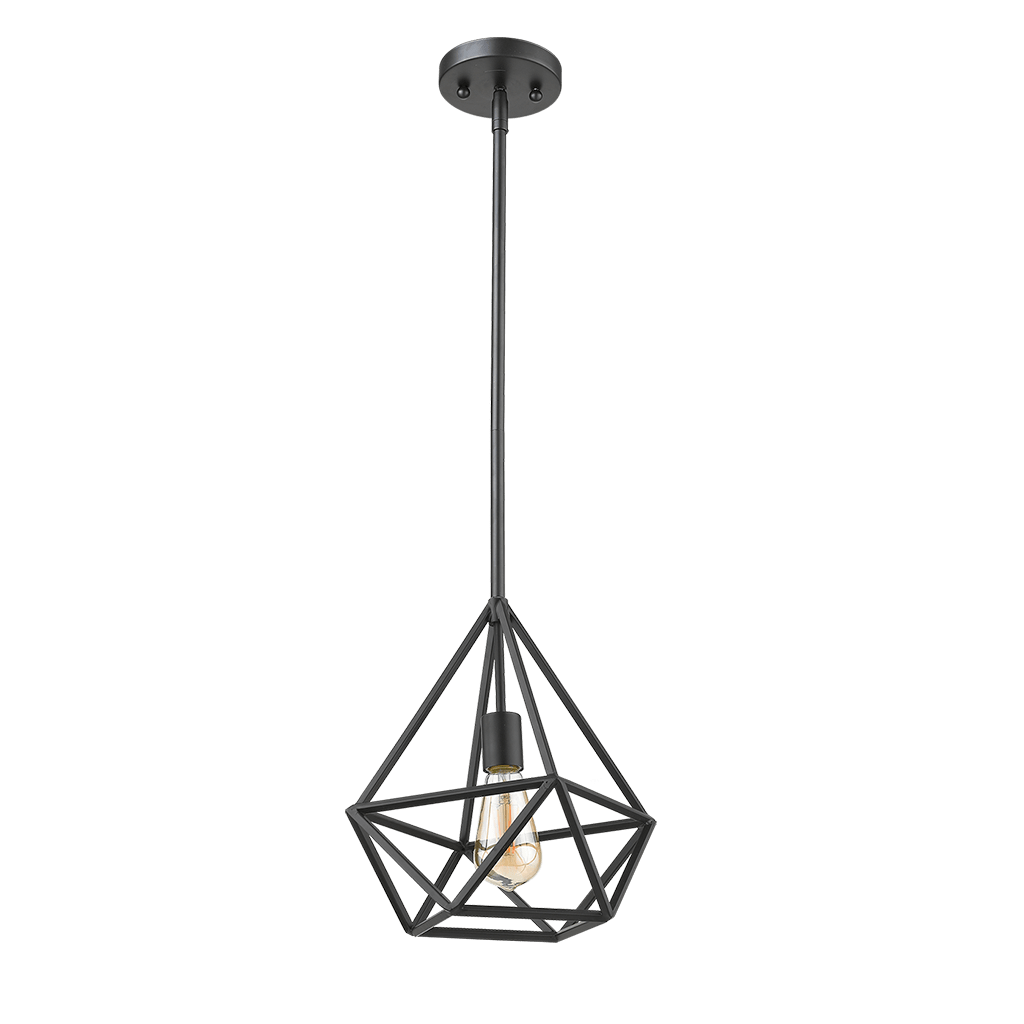 Black geometric cage pendant light - Vivio Lighting