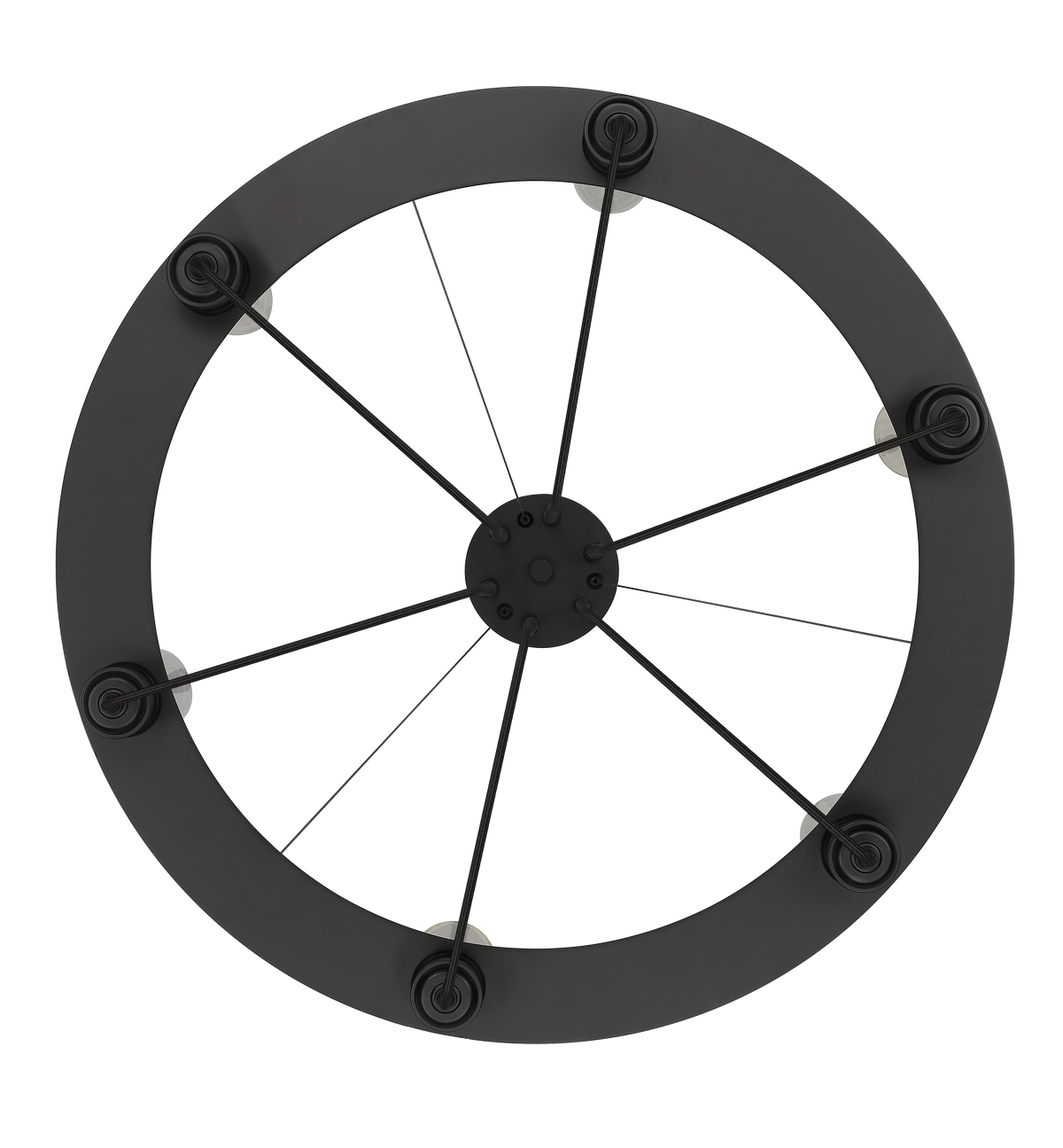 Adjustable black modern chandelier with 6 lights bottom - Vivio Lighting