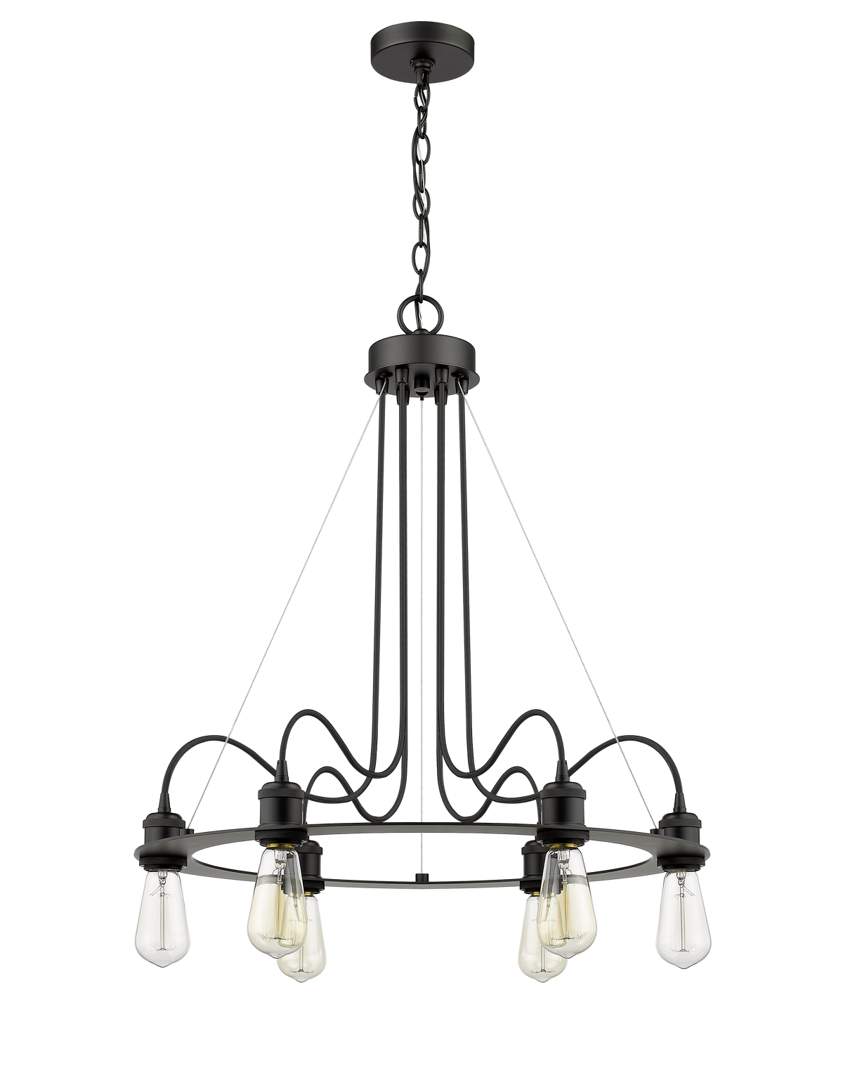 Adjustable black modern chandelier with 6 lights - Vivio Lighting