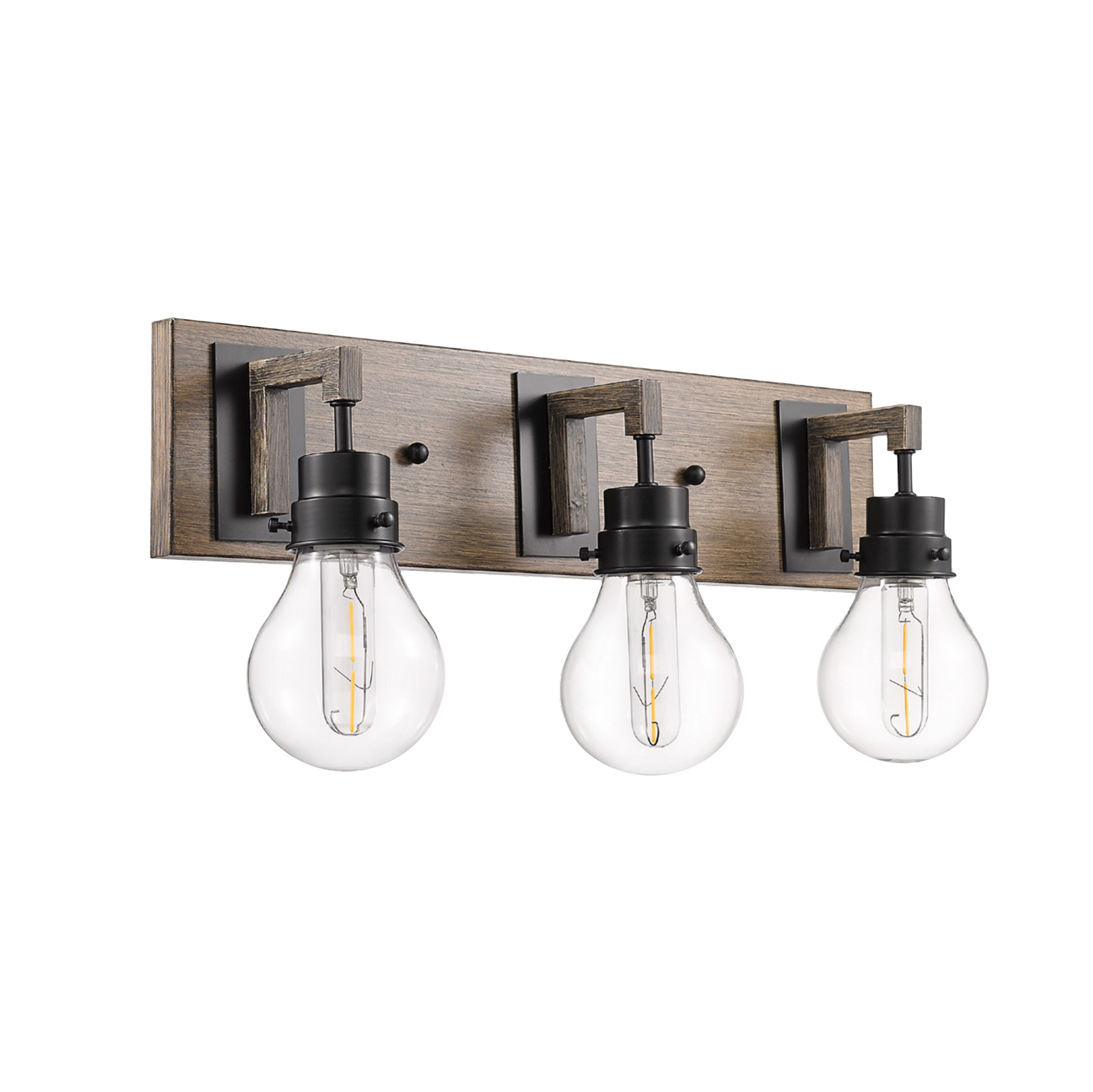 Modern black wooden vanity light with 3 light - Vivio Lighting