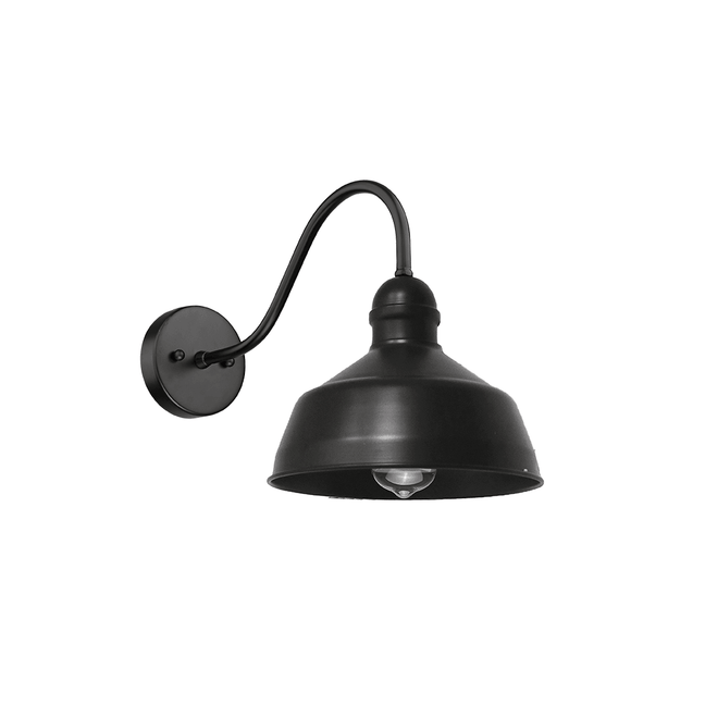 Outdoor gooseneck lighting matte black 1 light