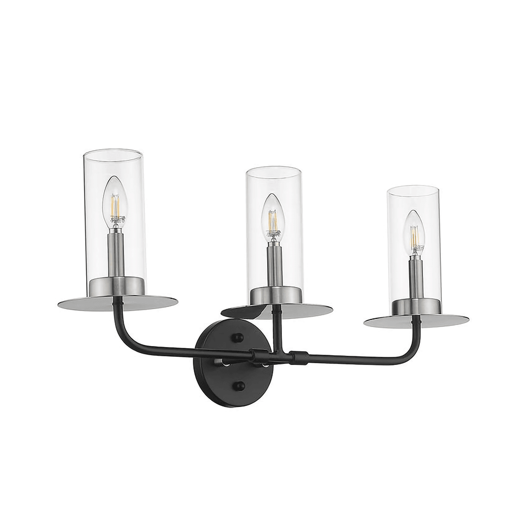 Black and nickel bathroom vanity light fixtures - Vivio Lighting