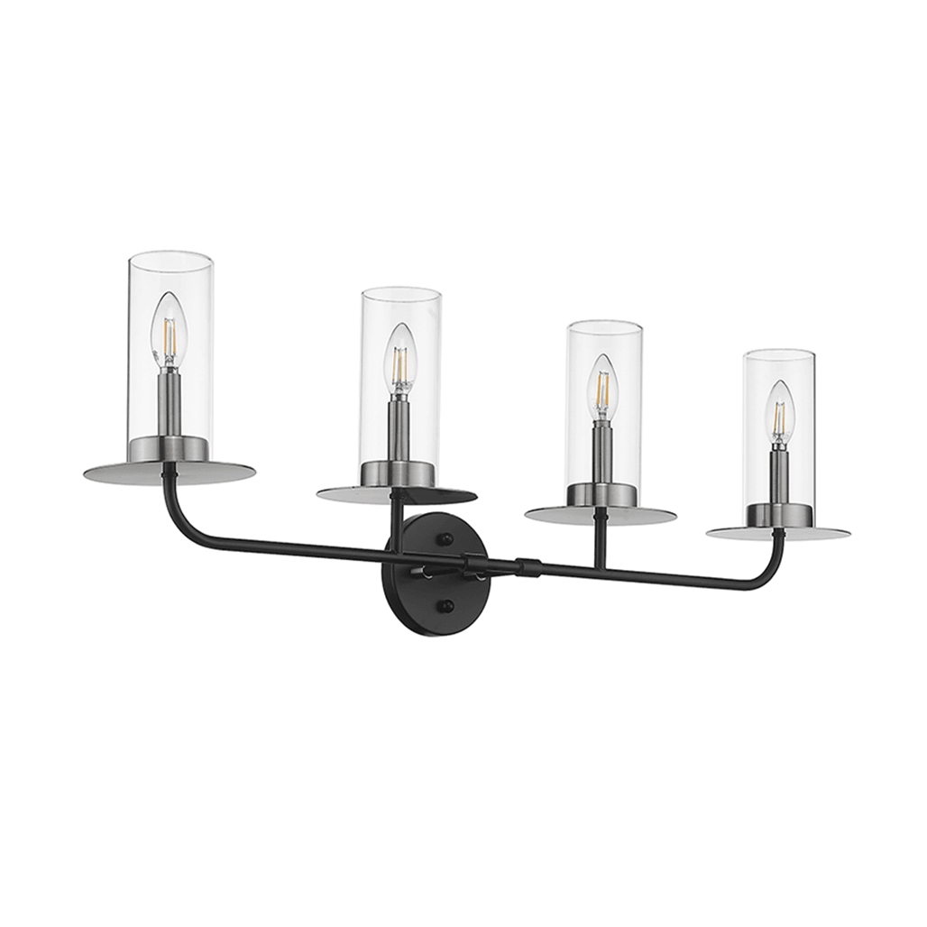 Black and nickel bathroom vanity light fixtures - Vivio Lighting