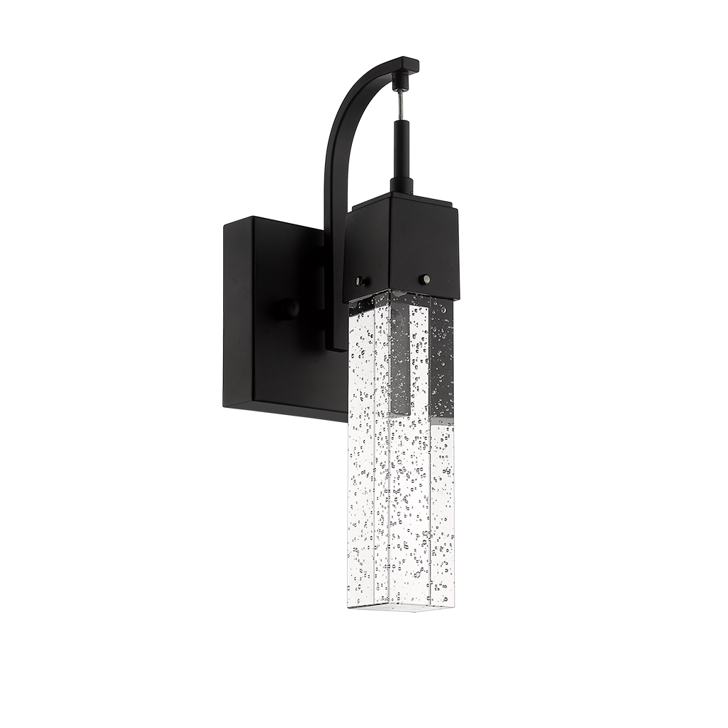 Modern wall sconce bubble glass black