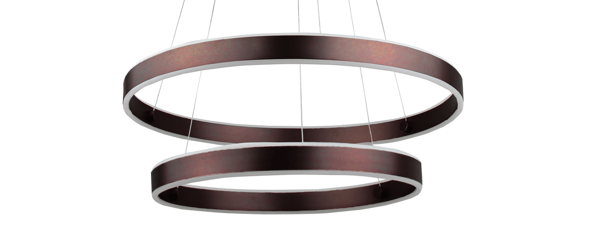 Brown chandelier ring led pendant light modern