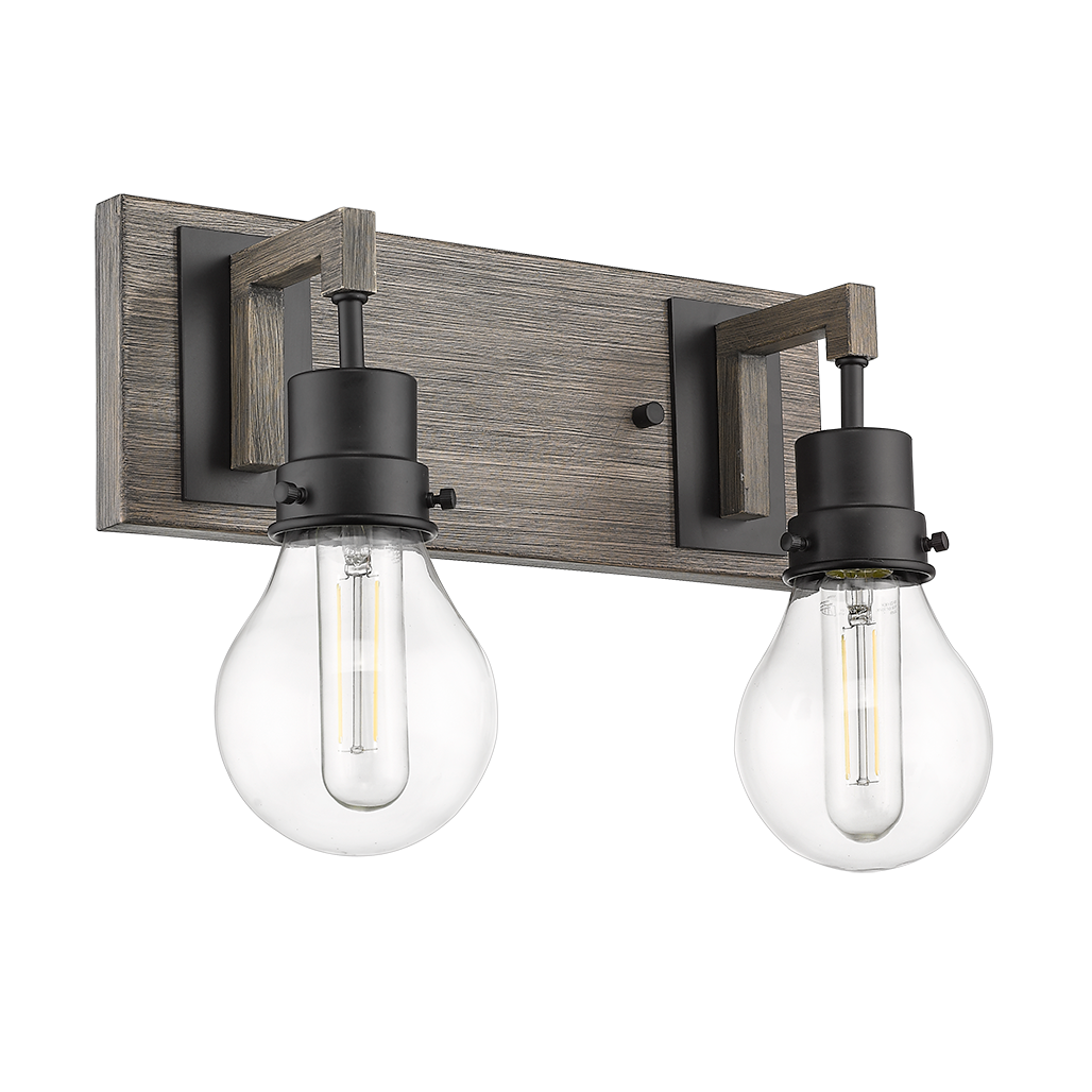 Modern wooden vanity light with 2 light - Vivio Lighting