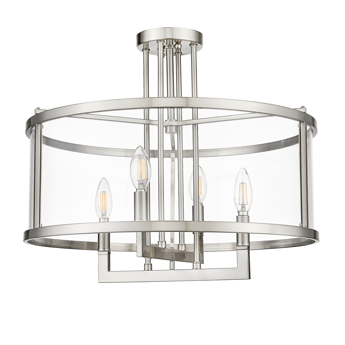 Clear glass semi flush mount ceiling light - Vivio Lighting