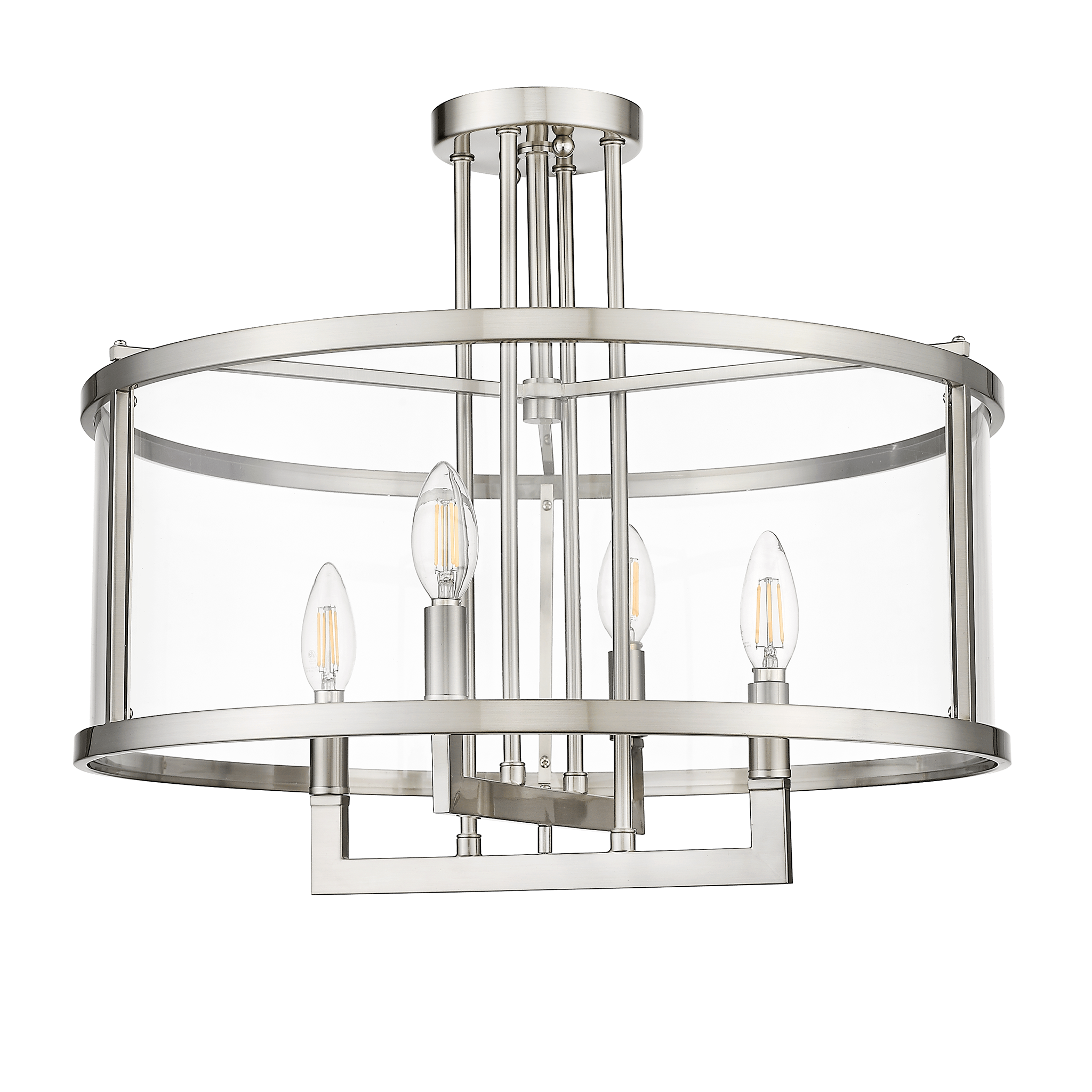 Ravenna 4 Light Open Semi Flush Mount Ceiling Light with Clear