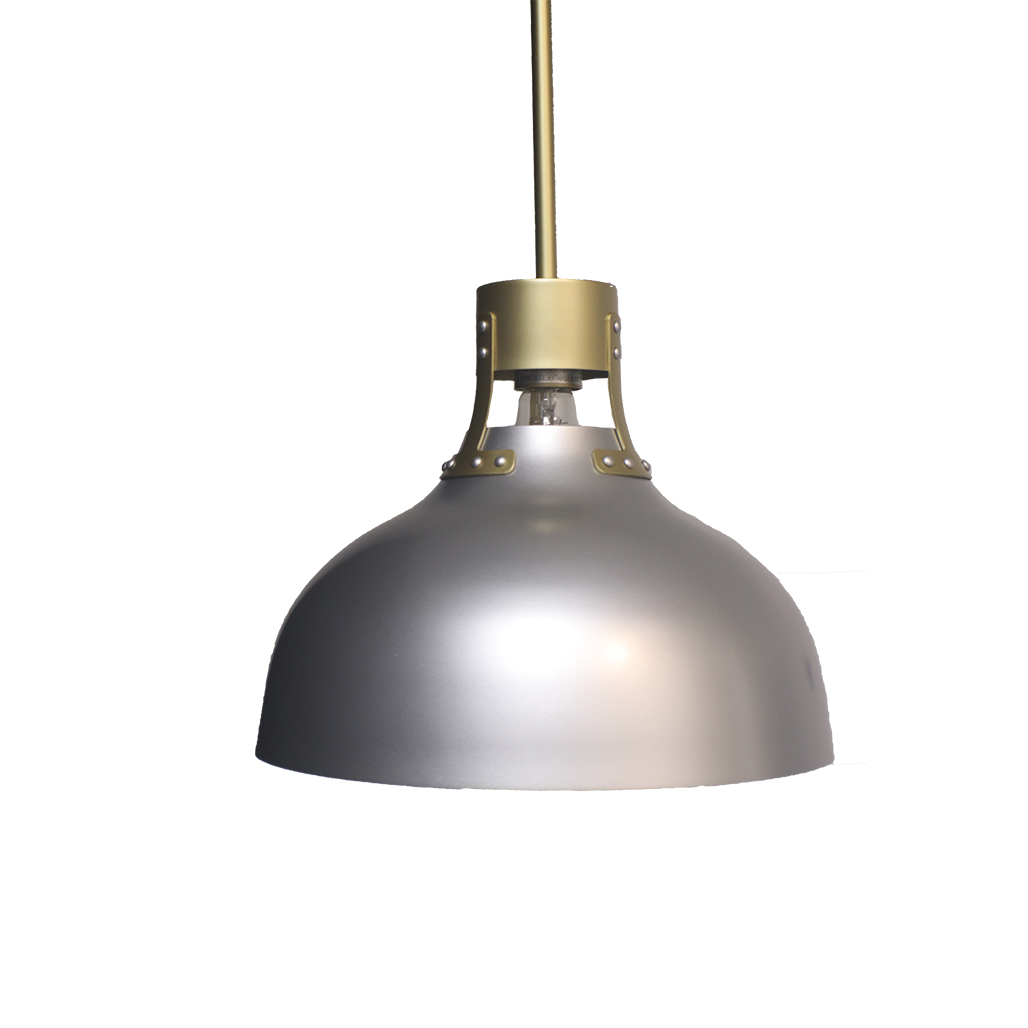 Modern silver and gold dome pendant light - Vivio Lighting