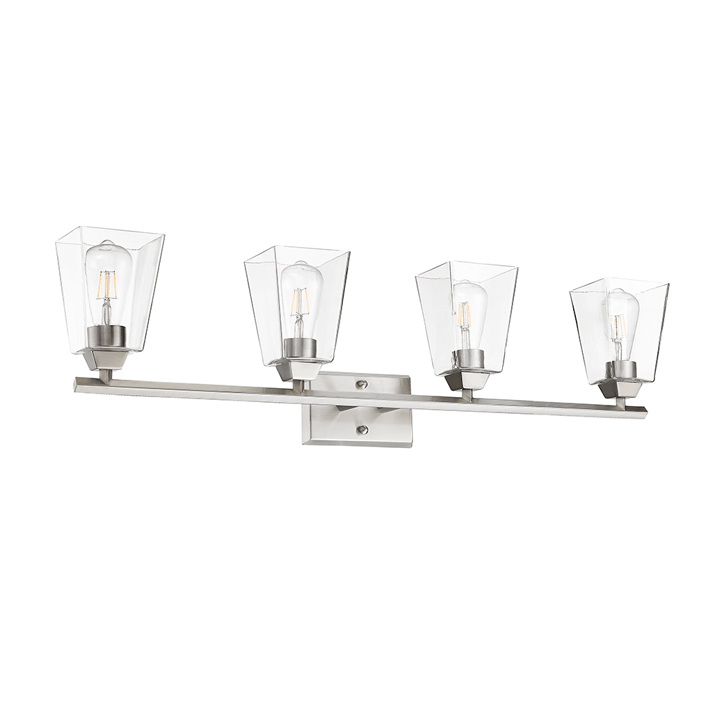 Nickel vanity light bar with 4 light - Vivio Lighting