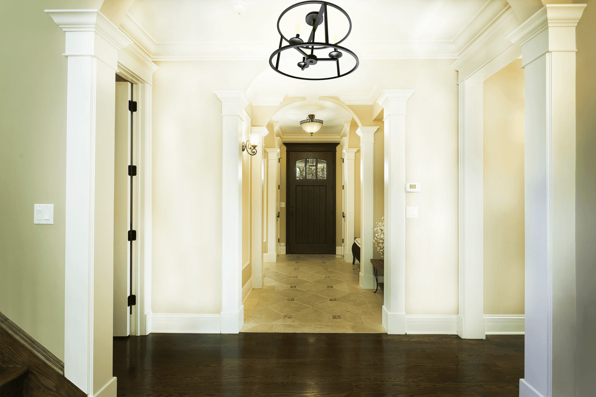 Black semi flush mount ceiling light with 3 light for entryway