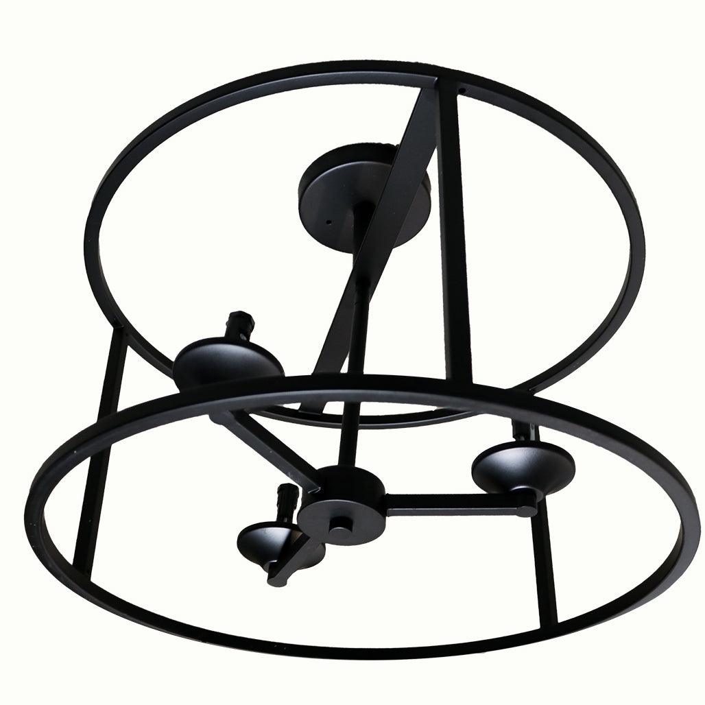 Black semi flush mount ceiling light with 3 light - Vivio Lighting