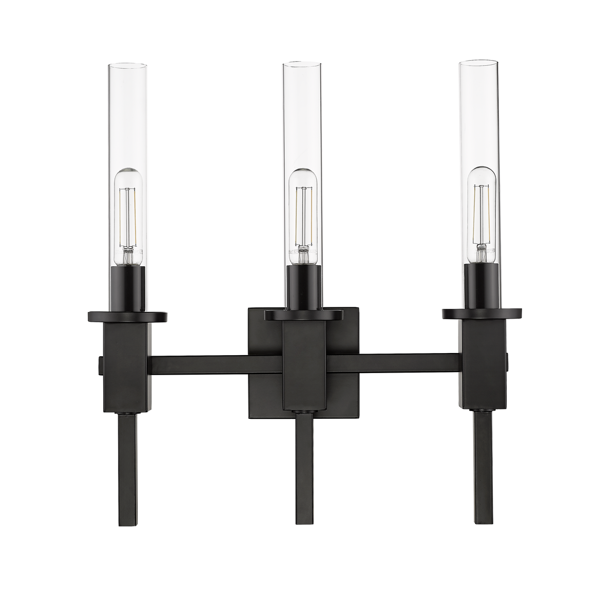 Black glass tube wall light with 3 light - Vivio Lighting