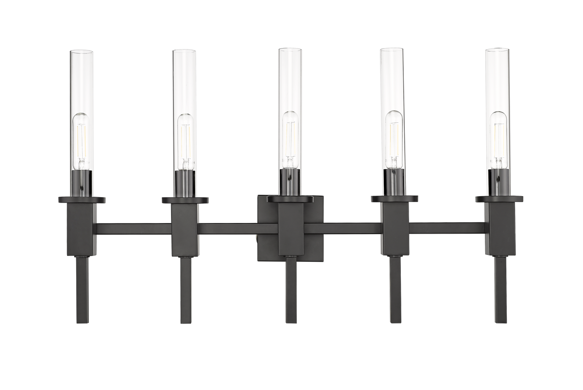 Black vanity light fixtures with 5 light - Vivio Lighting