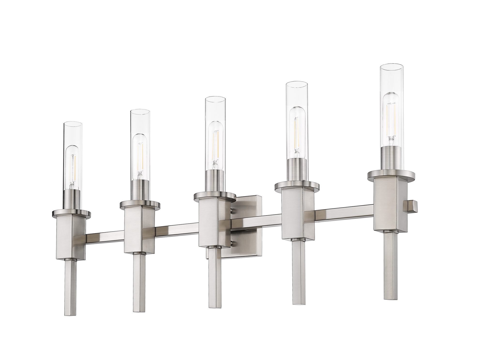 Nickel glass tube wall light with 5 light - Vivio Lighting