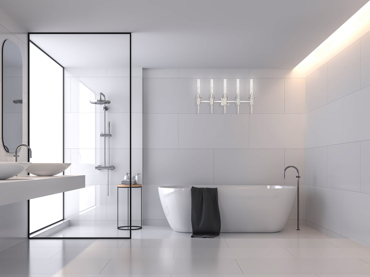 Nickel bathroom vanity light fixtures - Vivio Lighting