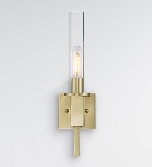 Roma 1Light Modern Glass Tube Wall Sconce Champagne Gold Vivio