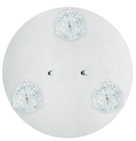 3 light polished nickel bubble pendant lighting bottom - Vivio Lighting