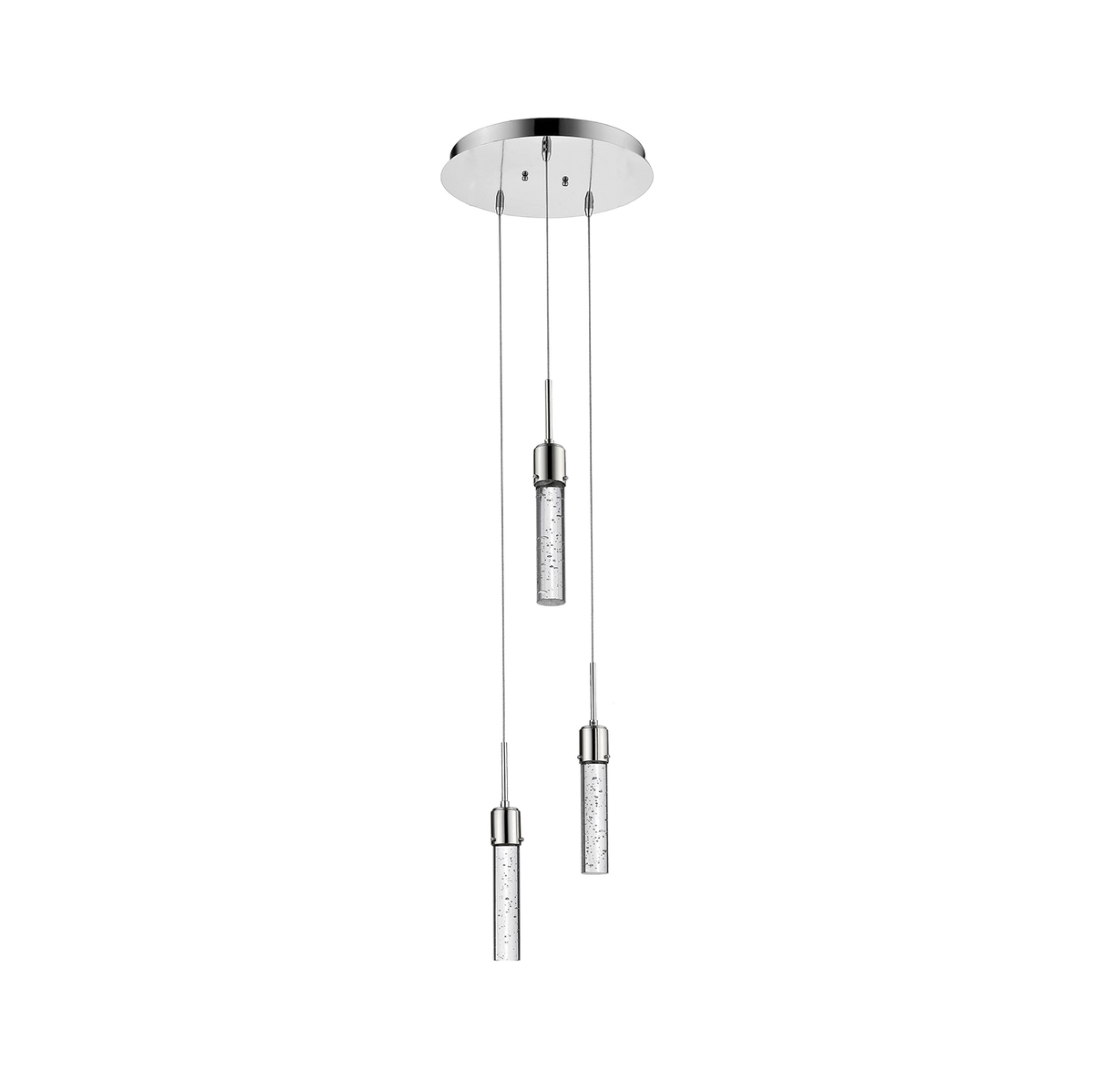3 light polished nickel bubble pendant lighting - Vivio Lighting